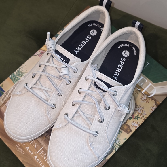 Sperry Women's White Canvas Sneakers - Picture 6 of 6